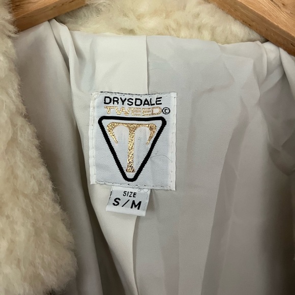 Vintage Wool Houndstooth Bomber Fur Collar Jacket - Picture 2 of 8